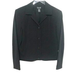 Rafaella Black Pinstripe Suit Jacket Blazer Size 8
